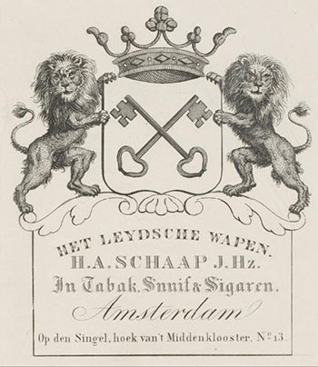 Een reclameblaadje uit de 19e eeuw, Erfgoed Leiden en Omstreken, PV46282