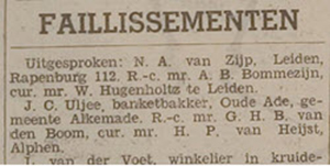 Advertentie uit het Leidsch Dagblad van 14-10-1937.